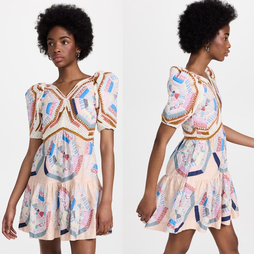 Sea Multicolor Patchwork Mini Dress - image 1